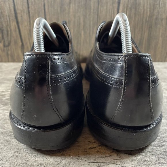 ALLEN EDMONDS Richmond Shoes Black Leather Dress Wingtip Derbys Men’s Size 10.5 - Picture 6 of 10